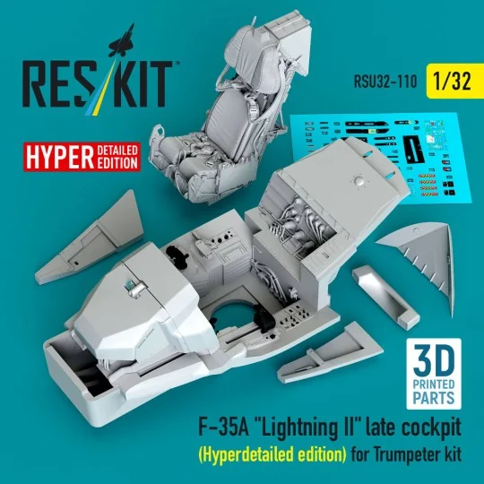 F-35A Lightning II late cockpit (Hyperdetailed edition) for Trumpet...