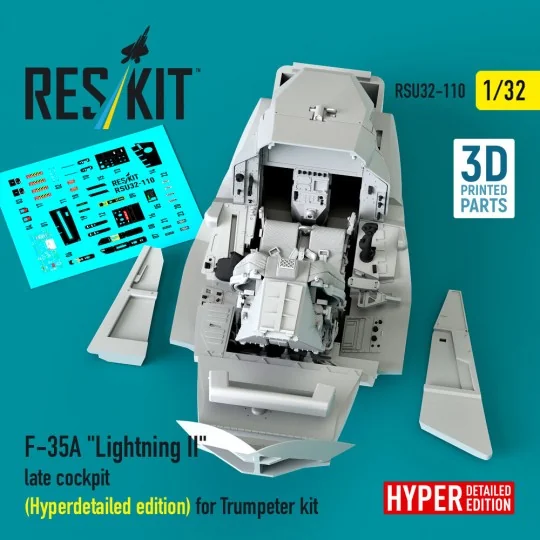 F-35A Lightning II late cockpit (Hyperdetailed edition) for Trumpet...