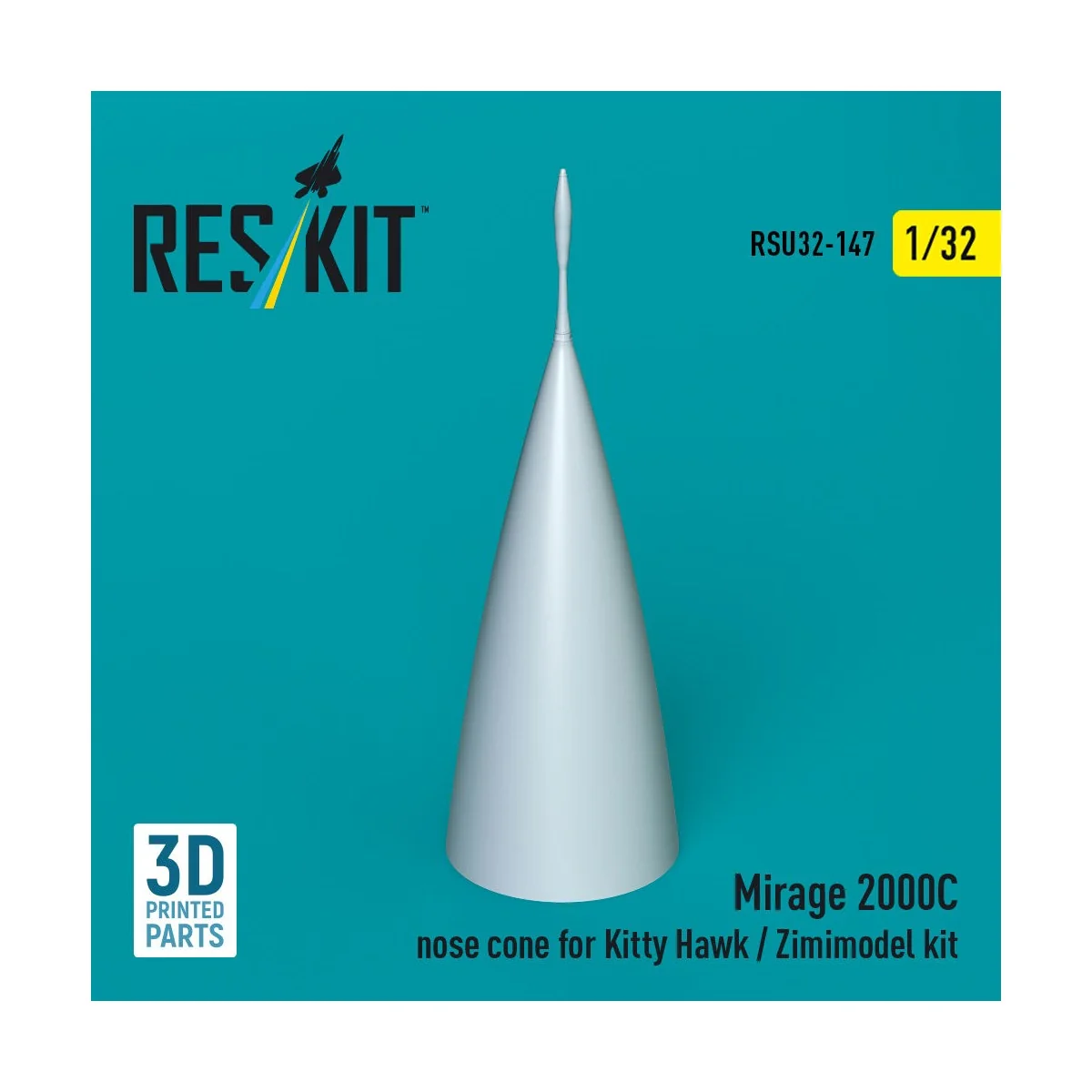 Mirage 2000C nose cone for Kitty Hawk / Zimimodel kit (3D Printed),...