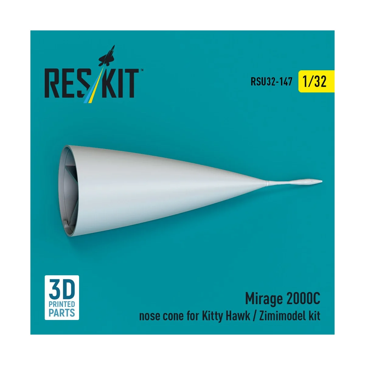 Mirage 2000C nose cone for Kitty Hawk / Zimimodel kit (3D Printed),...