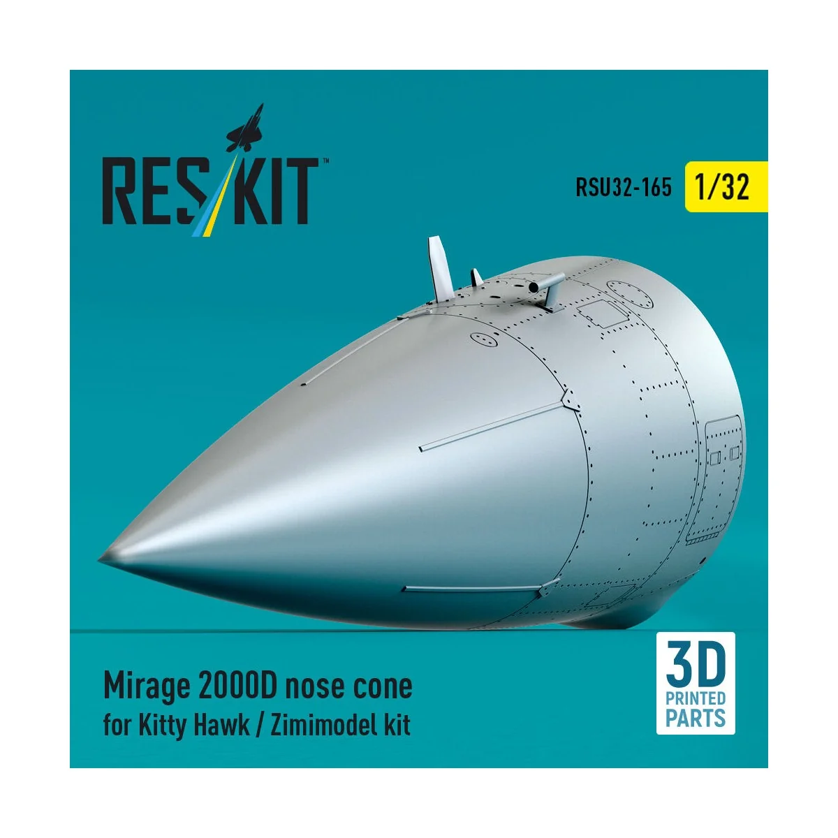 Mirage 2000D nose cone for Kitty Hawk / Zimimodel kit (3D Printed),...