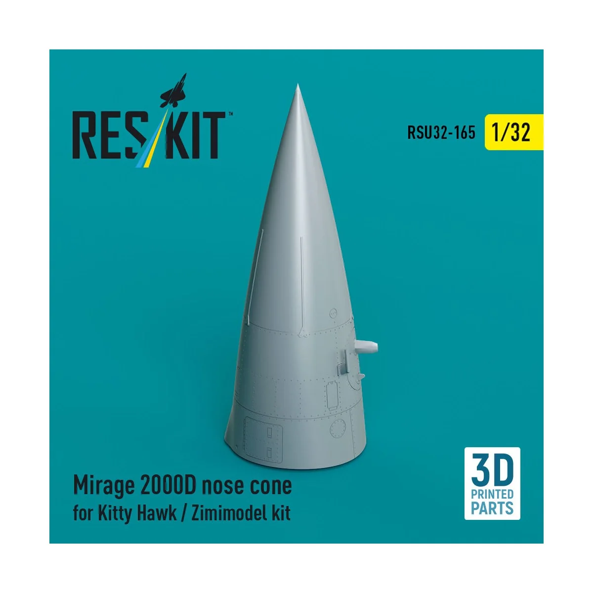 Mirage 2000D nose cone for Kitty Hawk / Zimimodel kit (3D Printed),...
