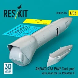 AN/AVQ-26A PAVE Tack pod with pilon for F-4 Phantom II (3D Printed)...