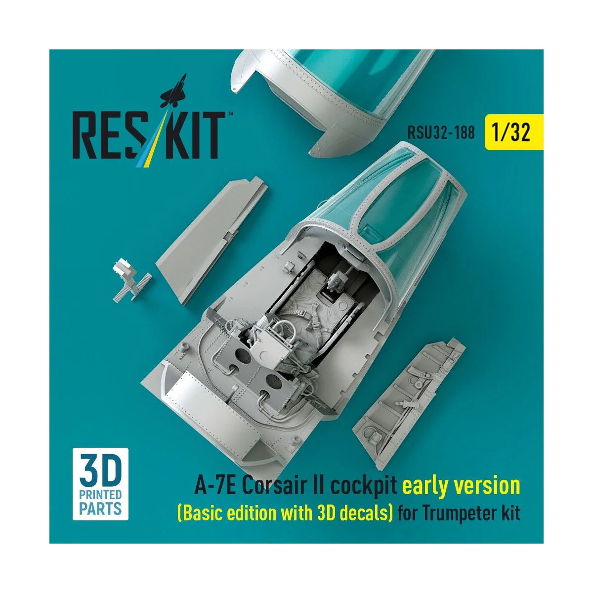 A-7E Corsair II early cockpit (Basic edition with 3D decals) for Tr...