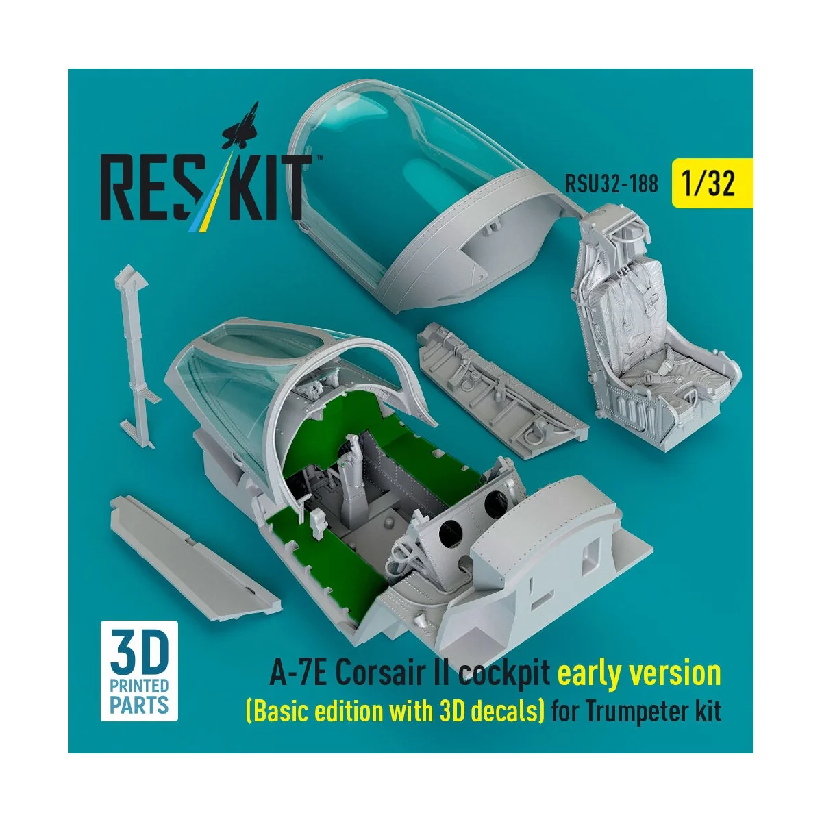 A-7E Corsair II early cockpit (Basic edition with 3D decals) for Tr...