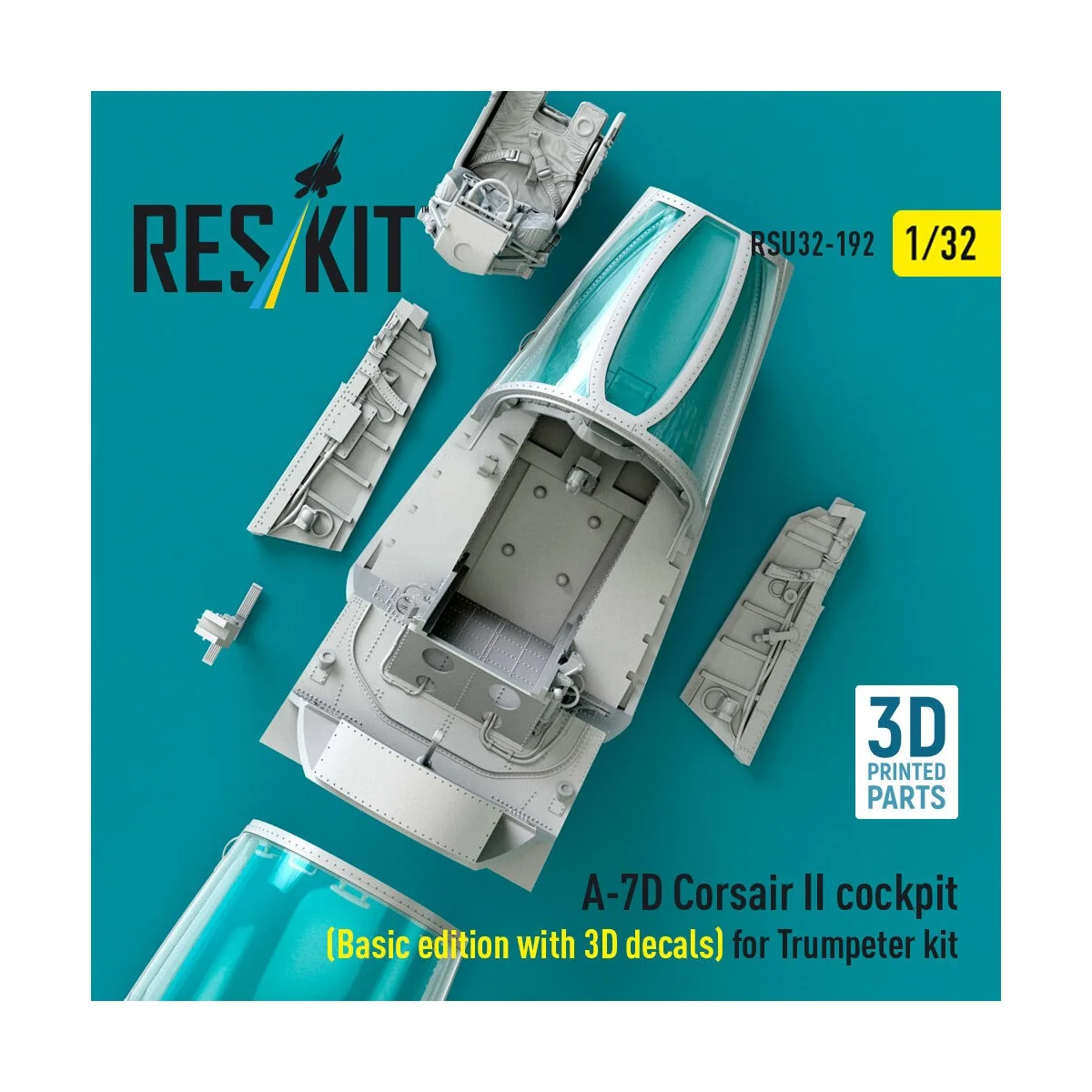 A-7D Corsair II cockpit (Basic edition with 3D decals) for Trumpete...