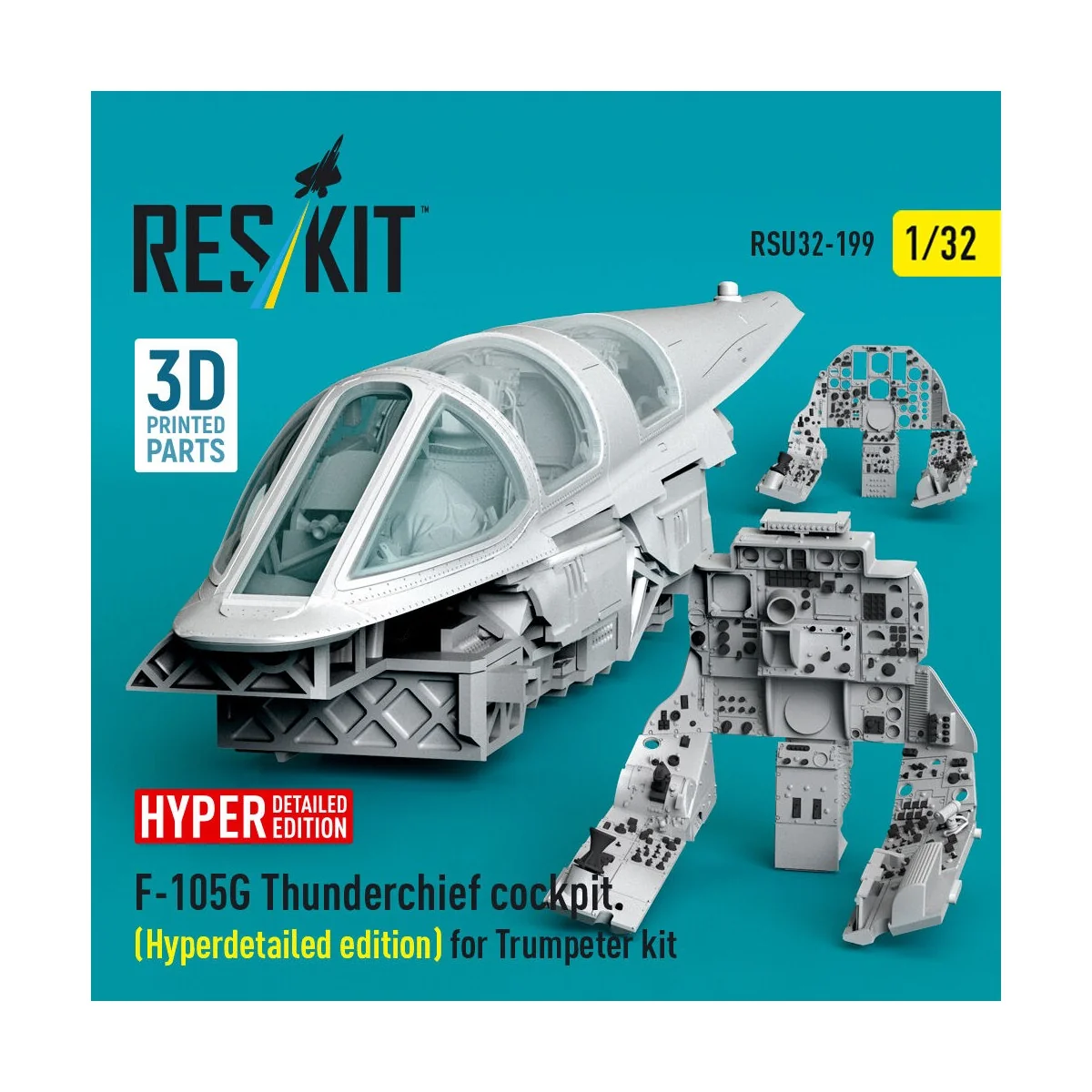 F-105G Thunderchief cockpit (Hyperdetailed edition) for Trumpeter k... F-105G Thunderchief cockpit (Hyperdetailed edition) for Trumpeter k...