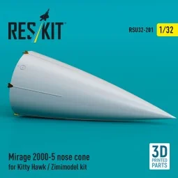 Mirage 2000-5 nose cone for Kitty Hawk / Zimimodel kit (3D Printed)... 2