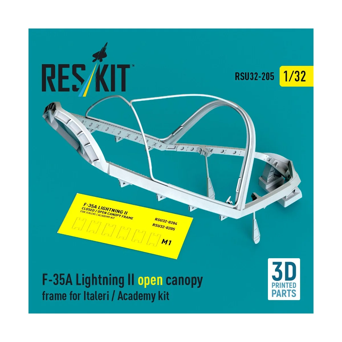F-35A Lightning II open canopy frame for Italeri / Academy kit (3D ...