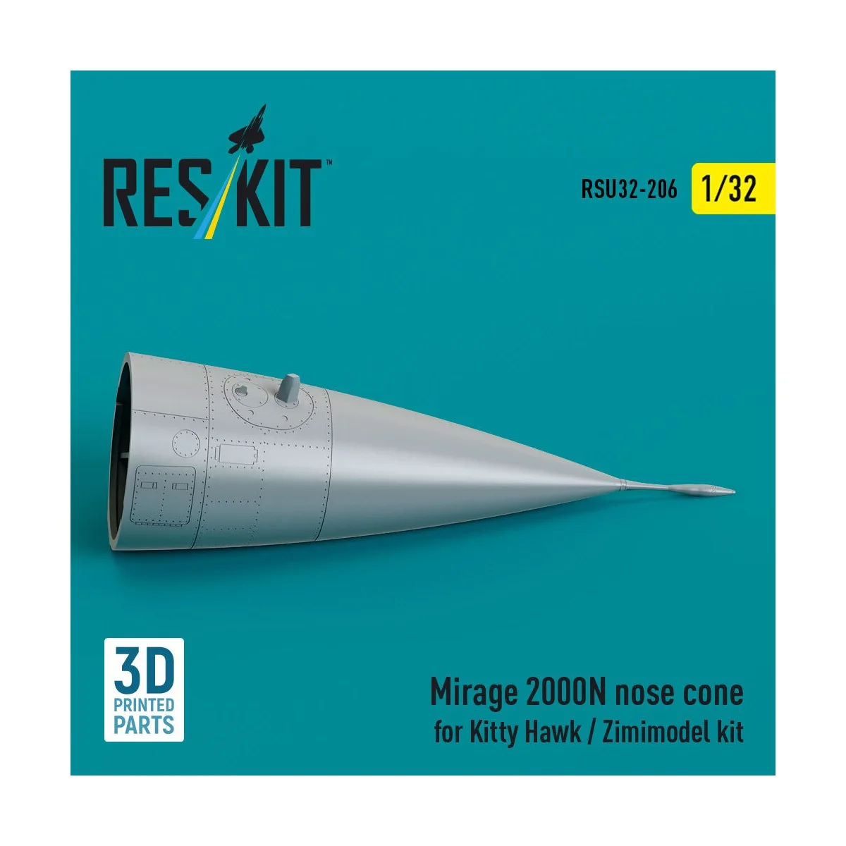 Mirage 2000N nose cone for Kitty Hawk / Zimimodel kit (3D Printed),...