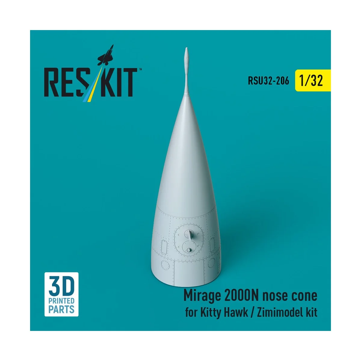 Mirage 2000N nose cone for Kitty Hawk / Zimimodel kit (3D Printed),...