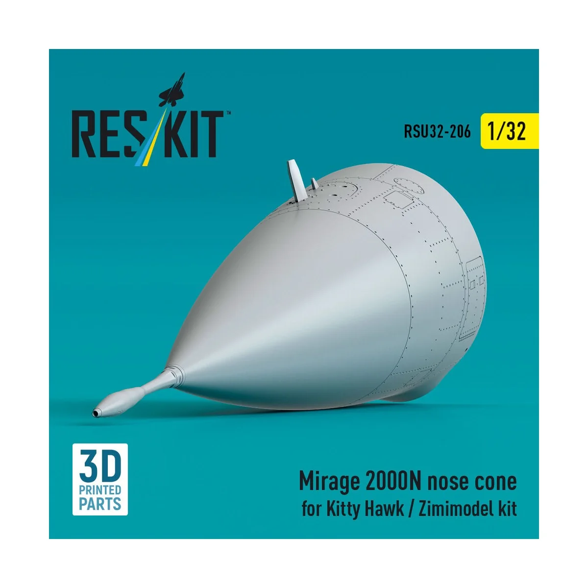 Mirage 2000N nose cone for Kitty Hawk / Zimimodel kit (3D Printed),...