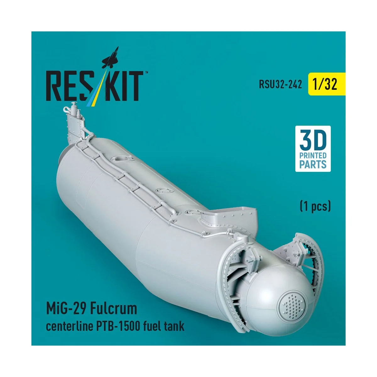 MiG-29 Fulcrum centerline PTB-1500 fuel tank (1 pcs) (3D Printed), ...