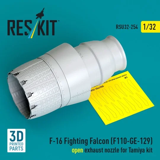 F-16 Fighting Falcon (F110-GE-129) open exhaust nozzle for Tamiya k...