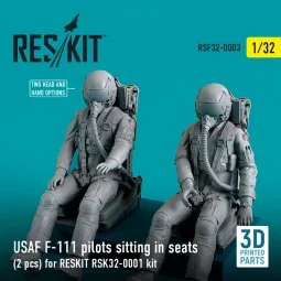 USAF F-111 pilots sitting in seats (2 pcs) for RESKIT RSK32-0002 ki...