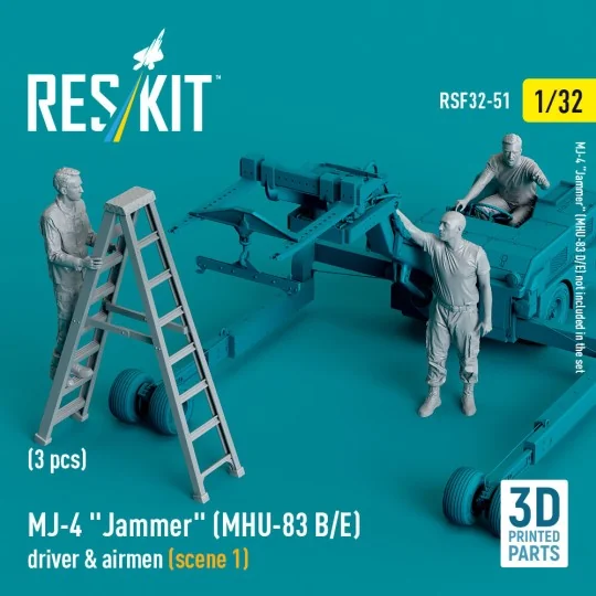 MJ-4 Jammer (MHU-83 B/E) driver & airmen (scene 1) (3 pcs) (3D Prin...