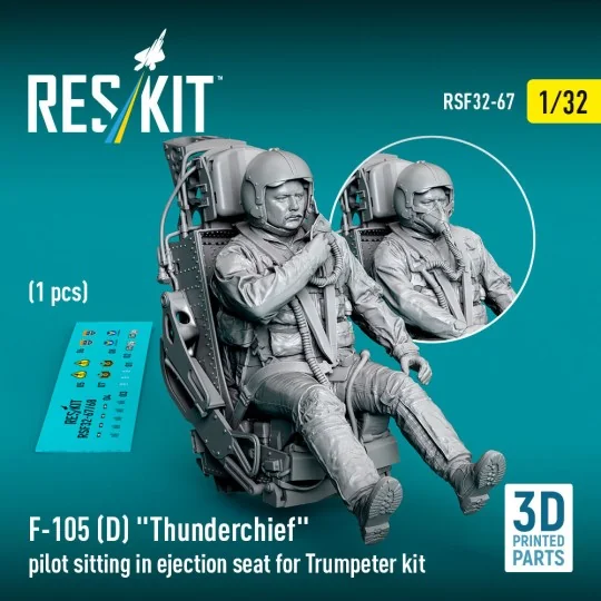 F-105D Thunderchief pilot sitting in ejection seat for Trumpeter ki...