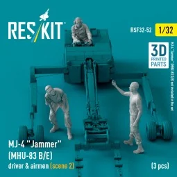 MJ-4 Jammer (MHU-83 B/E) driver & airmen (scene 2) (3 pcs) (3D Prin... 2