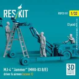 MJ-4 Jammer (MHU-83 B/E) driver & airmen (scene 1) (3 pcs) (3D Prin... 2