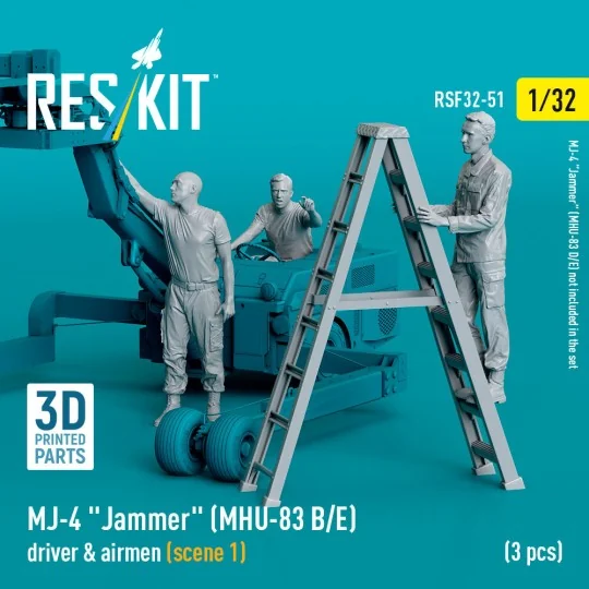 MJ-4 Jammer (MHU-83 B/E) driver & airmen (scene 1) (3 pcs) (3D Prin...