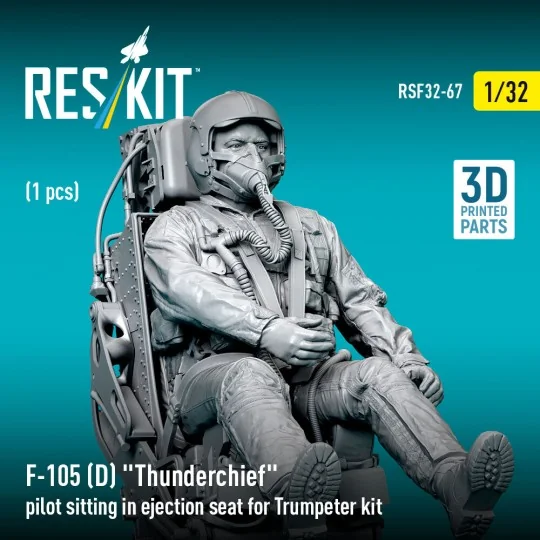 F-105D Thunderchief pilot sitting in ejection seat for Trumpeter ki...