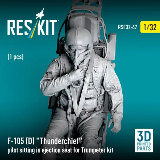 F-105D Thunderchief pilot sitting in ejection seat for Trumpeter ki...