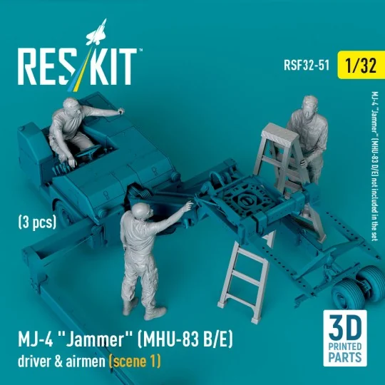 MJ-4 Jammer (MHU-83 B/E) driver & airmen (scene 1) (3 pcs) (3D Prin...
