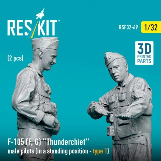 F-105 (F, G) Thunderchief male pilots (in a standing position - typ...