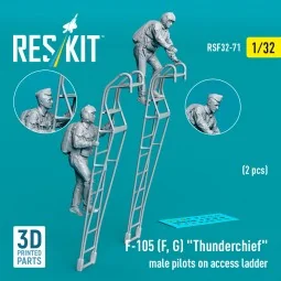 F-105 (F, G) Thunderchief male pilots on access ladder (2 pcs) (3D ...