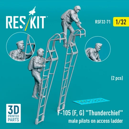 F-105 (F, G) Thunderchief male pilots on access ladder (2 pcs) (3D ...