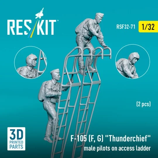 F-105 (F, G) Thunderchief male pilots on access ladder (2 pcs) (3D ...