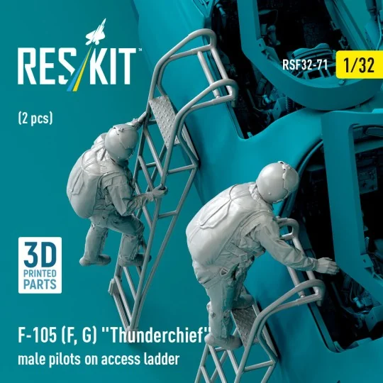 F-105 (F, G) Thunderchief male pilots on access ladder (2 pcs) (3D ...