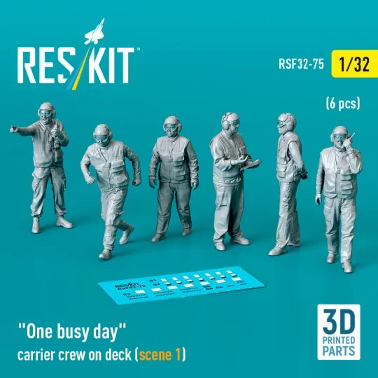 One busy day carrier crew on deck (scene 1) (6 pcs) (3D Printed), 1...