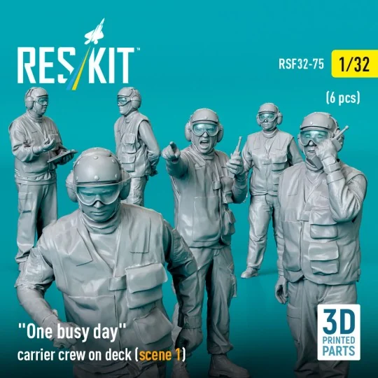 One busy day carrier crew on deck (scene 1) (6 pcs) (3D Printed), 1...