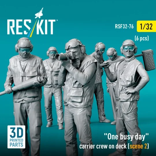 One busy day carrier crew on deck (scene 2) (6 pcs) (3D Printed), 1...