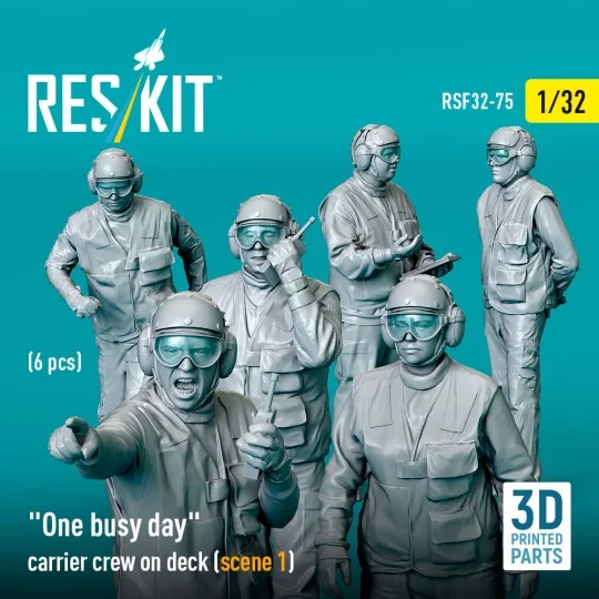 One busy day carrier crew on deck (scene 1) (6 pcs) (3D Printed), 1...