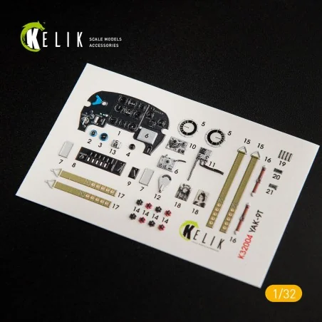 Yak-9T interior 3D decals for ICM kit, 1/32 - Kelik K32004