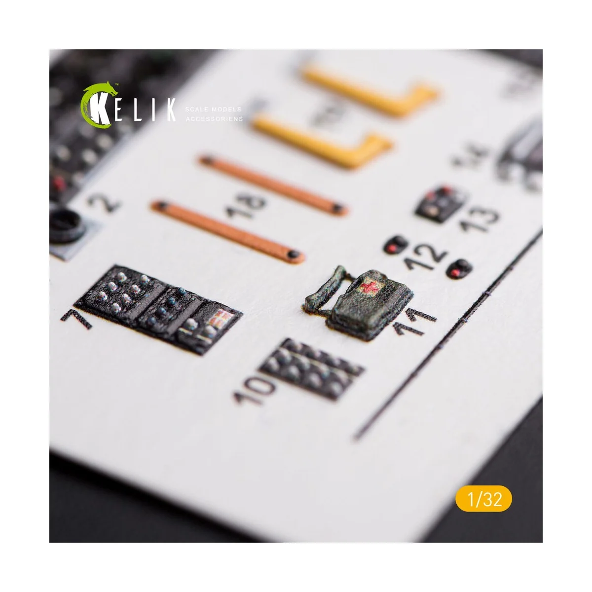 AH-1G Cobra interior 3D decals for ICM kit, 1/32 - Kelik K32003