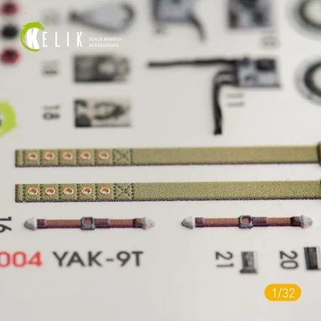 Yak-9T interior 3D decals for ICM kit, 1/32 - Kelik K32004