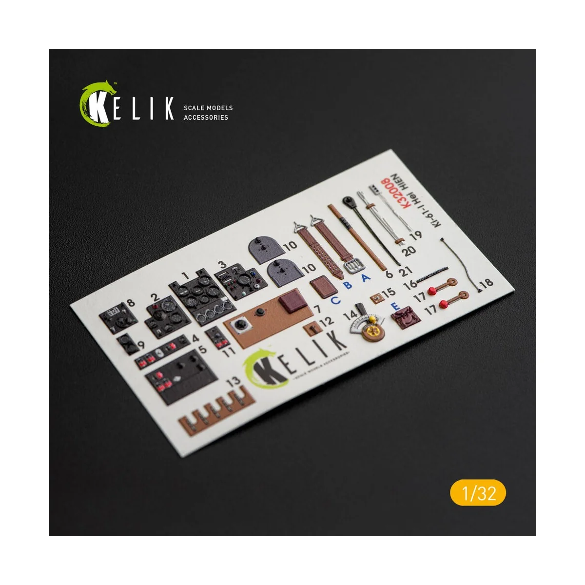 Ki-61-I interior 3D decals for Hasegawa kit, 1/32 - Kelik K32008