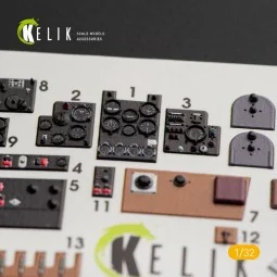 Ki-61-I interior 3D decals for Hasegawa kit, 1/32 - Kelik K32008 2