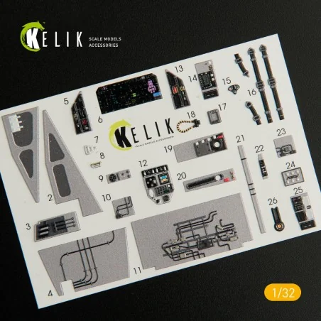 F-35C interior 3D decals for Trumpeter kit, 1/32 - Kelik K32009