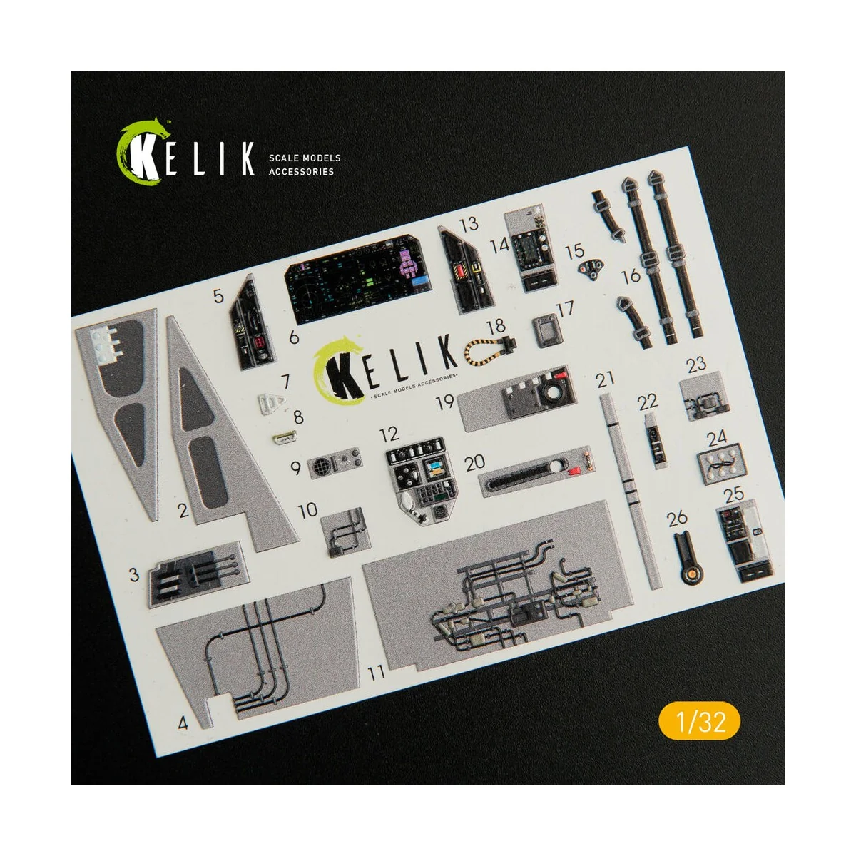 F-35C interior 3D decals for Trumpeter kit, 1/32 - Kelik K32009