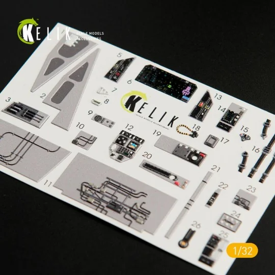 F-35C interior 3D decals for Trumpeter kit, 1/32 - Kelik K32009