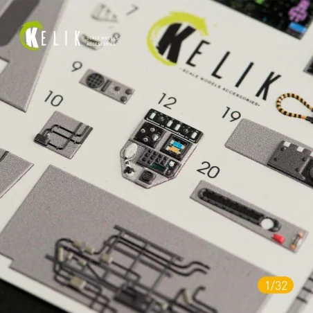 F-35C interior 3D decals for Trumpeter kit, 1/32 - Kelik K32009