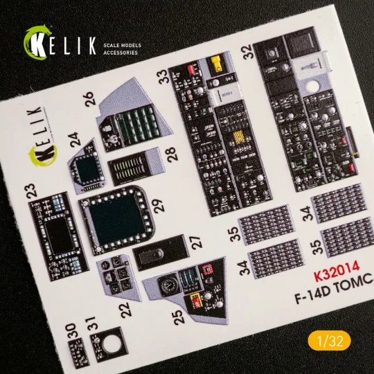 F-14D Super Tomcat - Interior 3D Decal for Trumpeter kit, 1/32 - Ke...