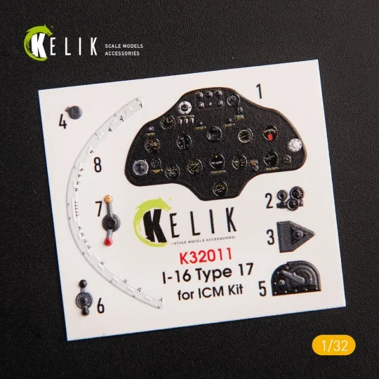 I-16 type 17 - Interior 3D Decal for ICM kit, 1/32 - Kelik K32011