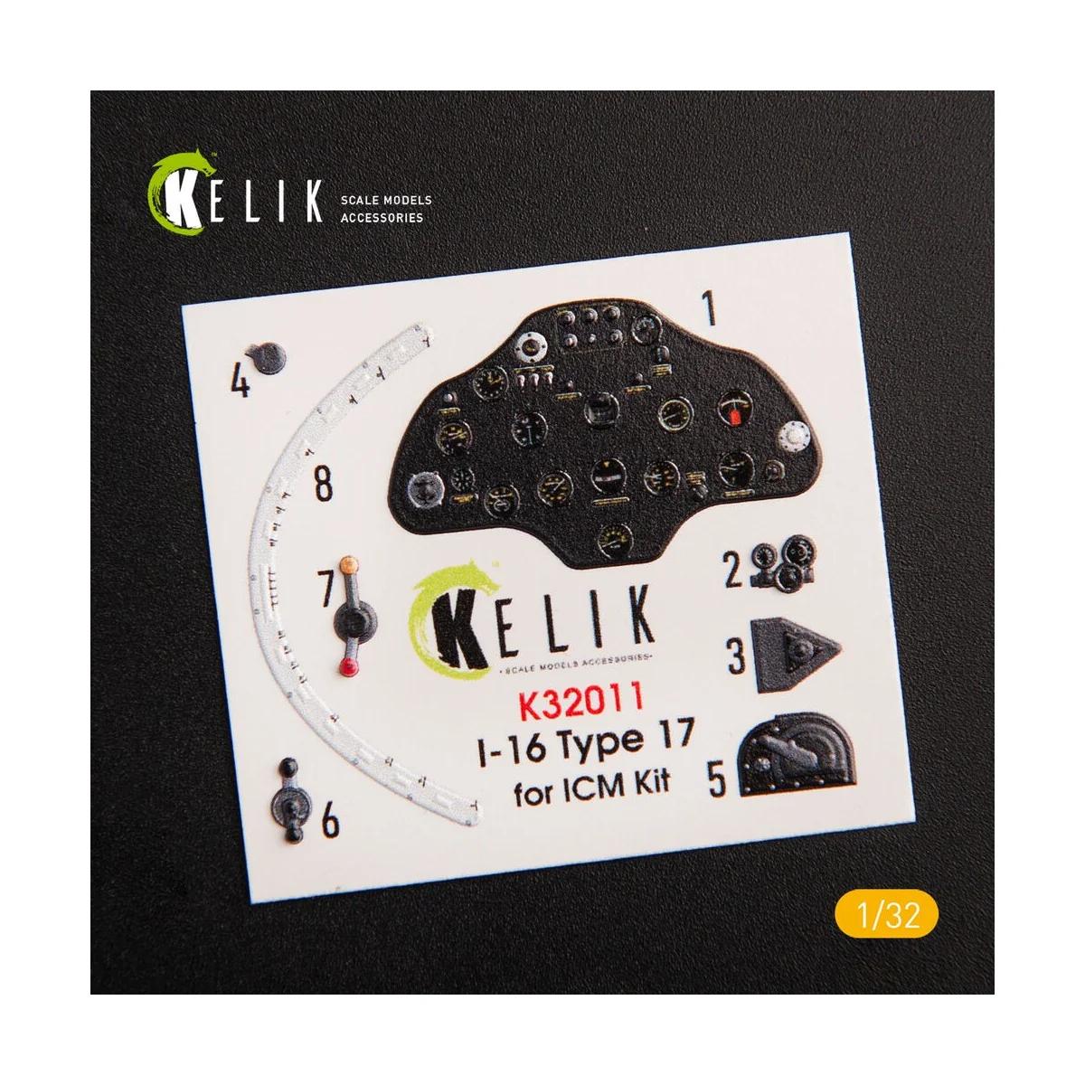 I-16 type 17 - Interior 3D Decal for ICM kit, 1/32 - Kelik K32011