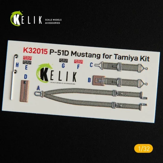 P-51D Mustang - Interior 3D Decal for Tamiya kit, 1/32 - Kelik K32015