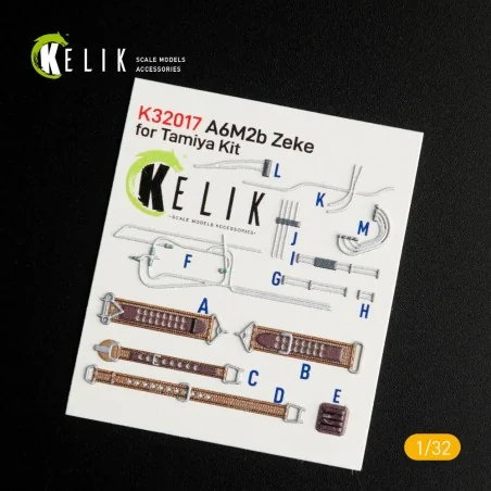 A6M2B Zeke - Interior 3D Decal for Tamiya kit, 1/32 - Kelik K32017